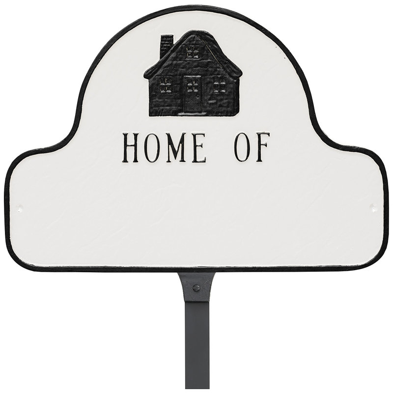 Home of Arch Address Sign Plaque with Lawn Stakes, Yes