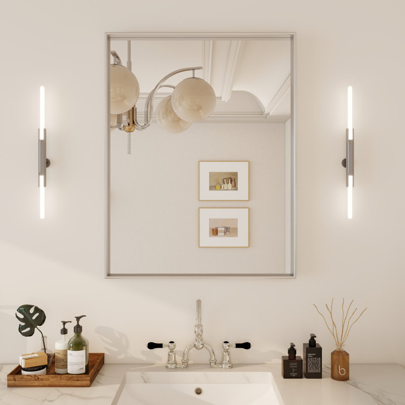 Miroir de salle de bain rectangulaire rectangulaire, 36 po x 28 po