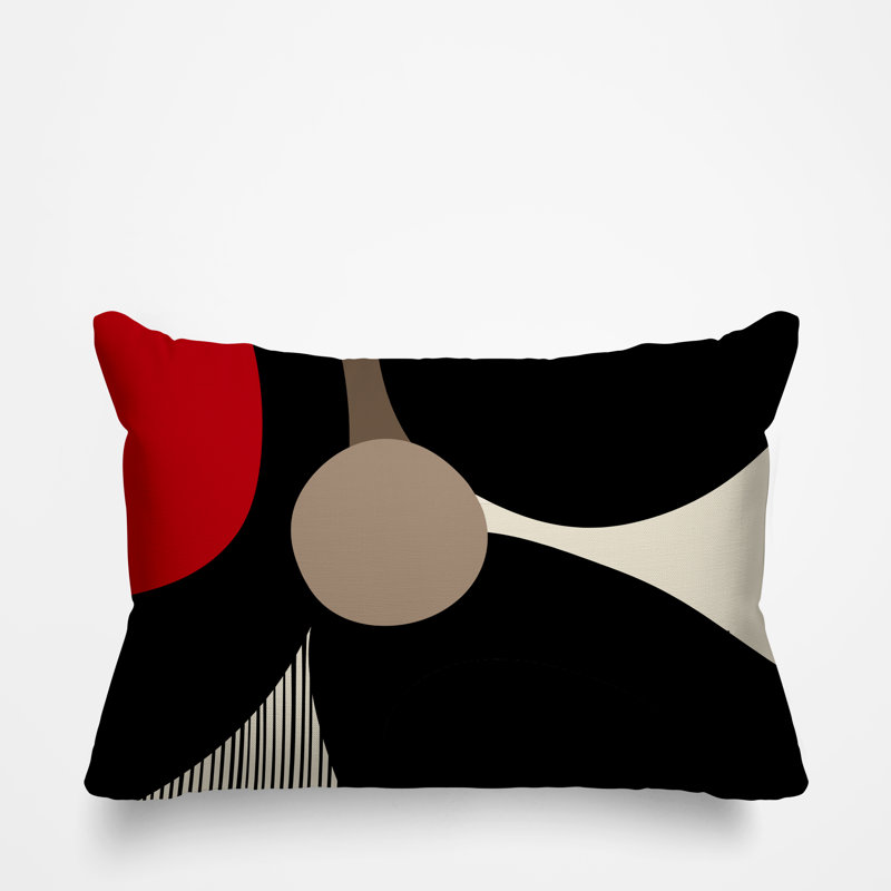 Janie Spun Polyester Reversible Throw Pillow, 18"H x 25"W, Red