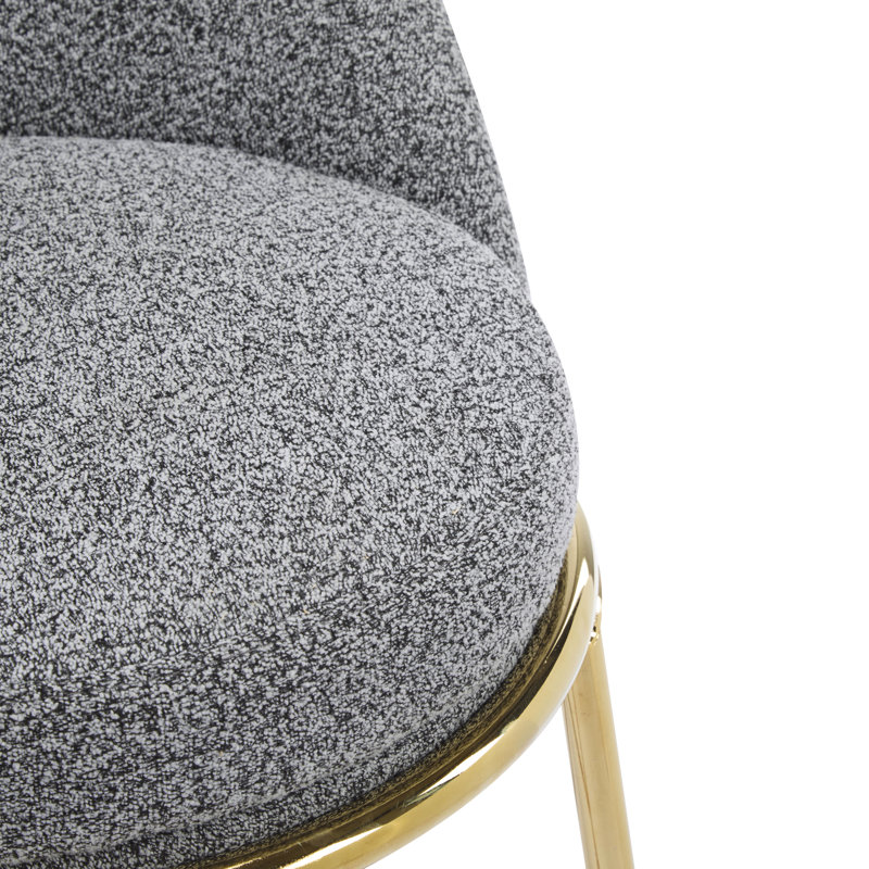 Intérieur de 2 pièces, métal doré, siège rond et confortable pour les comptoirs de maison en métal, tissu gris, robuste, support de poids élevé