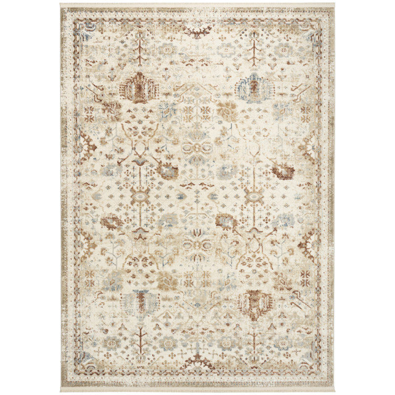 Nourison Pardis 5'3" x 7' Ivory Rust Vintage Indoor Rug, Rectangle 5'3" x 7'