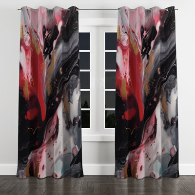 Averell - Abstract Marble Grommet Curtain - Velvet Room Darkening - 1 panel