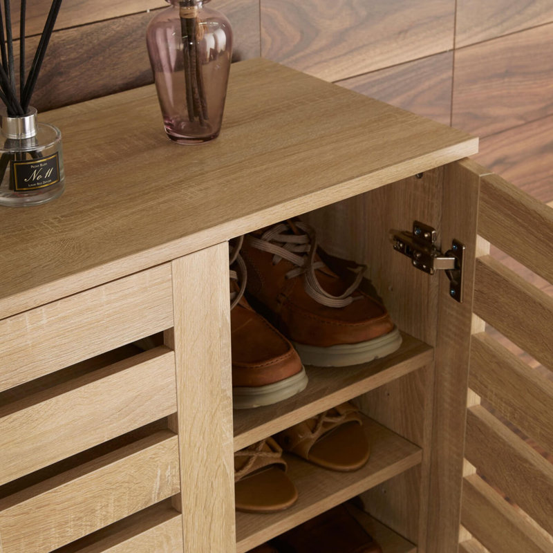 Oslo 10 Pair Shoe Storage Cabinet, Oak