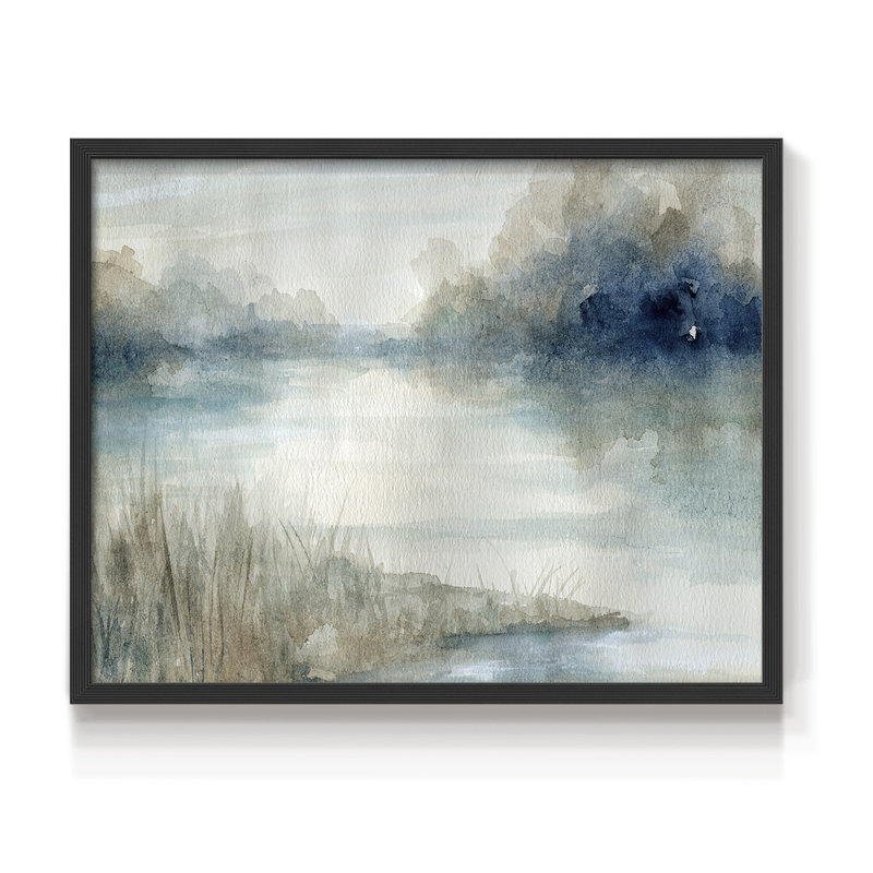 Still Evening Waters -Framed Print - Restickable, Black, 16" H x 20" W