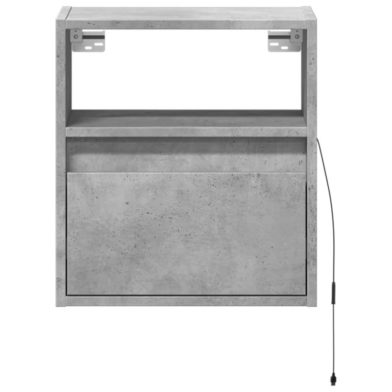 Costache 41cm W Bedside Table, Concrete Grey, 2