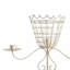 Support décoratif pour plante avec bras candélabre, métal blanc 24 po