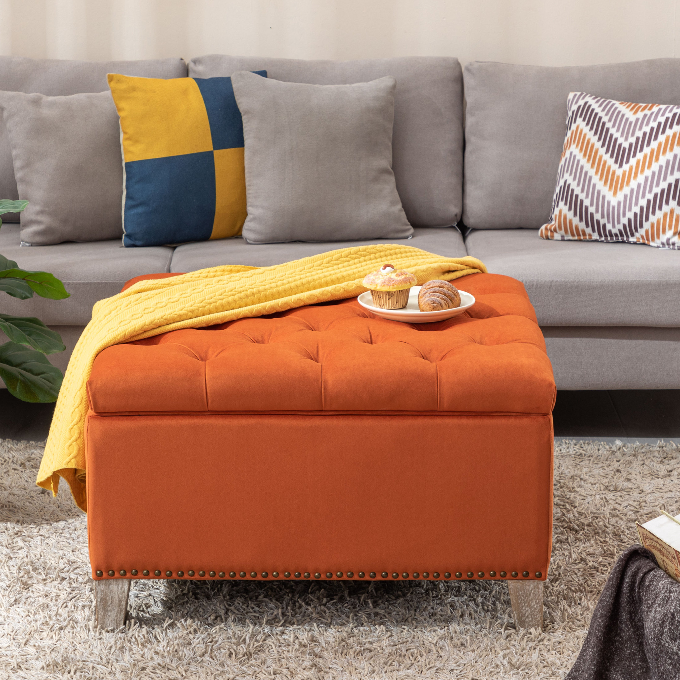 Willa Arlo Interiors Pang Velvet Storage Ottoman Reviews Wayfair