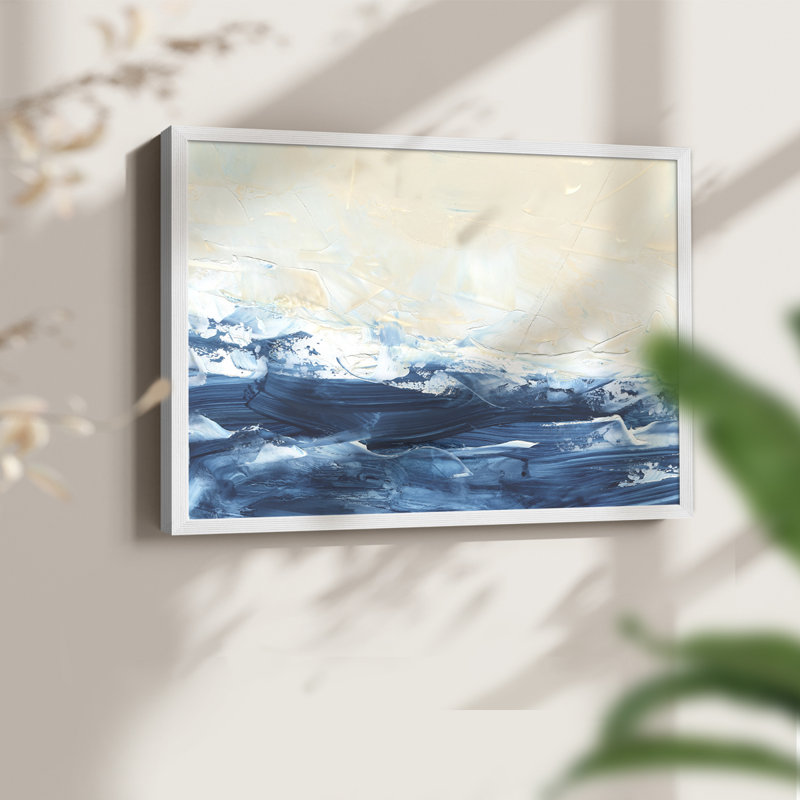 Vague après vague III - Reproduction encadrée - Restickable, H 16 po x l 20 po, Blanc