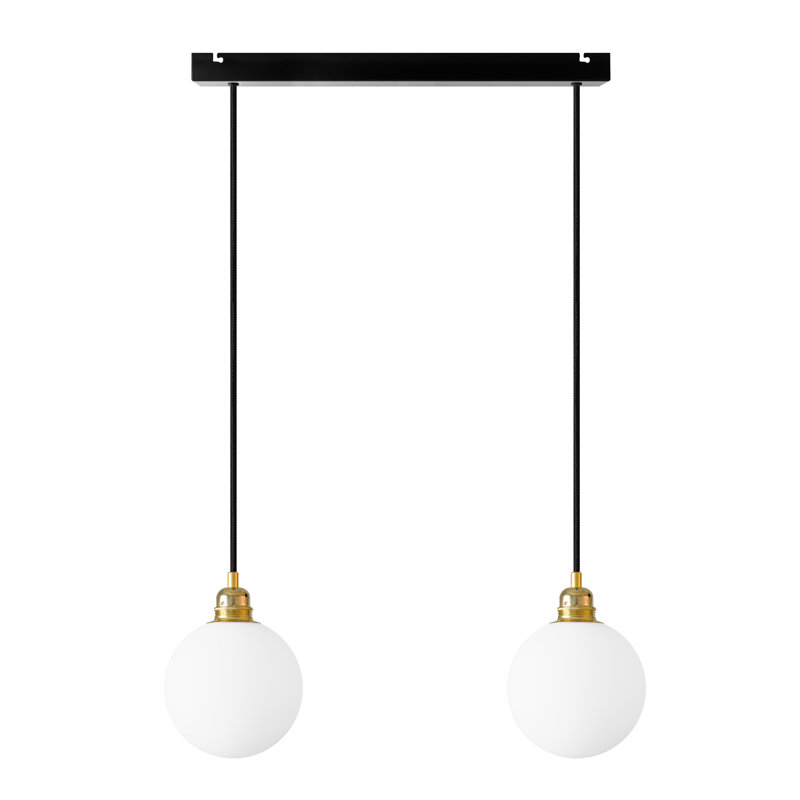 Ruithero 2 - Light Kitchen Island Pendant, 271.5cm H x 40cm W x 40cm D, Brass/Black