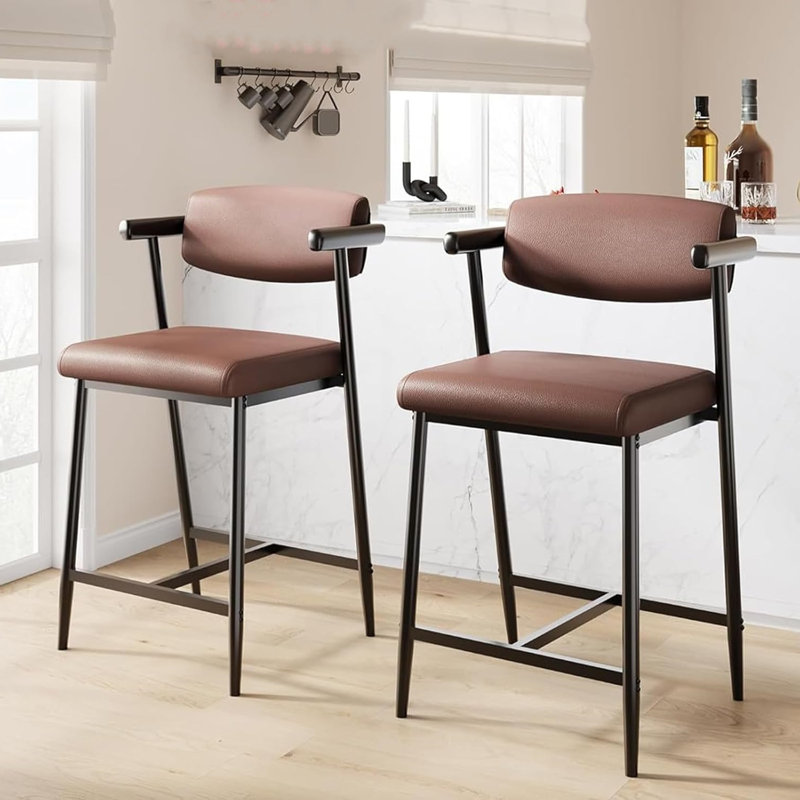 Bar Stools Set Of 2, Brown