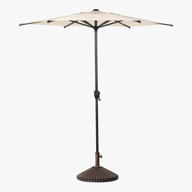 Bronze Wheeled Steel Umbrella Base with Decorative Patterns