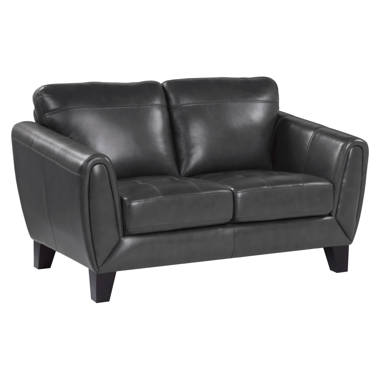 Daryon Leather Club Accent Chair - Luxurious Comfort, Goose Feather Cushion Filling, Square Arm Design Latitude Run