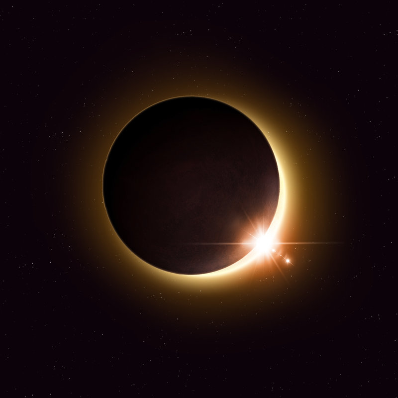 Space Solar Eclipse - Wrapped Canvas Print, 76cm H x 76cm W x 3.8cm D