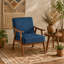 Chaise d'appoint avec revêtement en microfibre et structure en bois massif, parfaite pour ajouter style et confort à tout espace de vie moderne Mid-Century-2439657