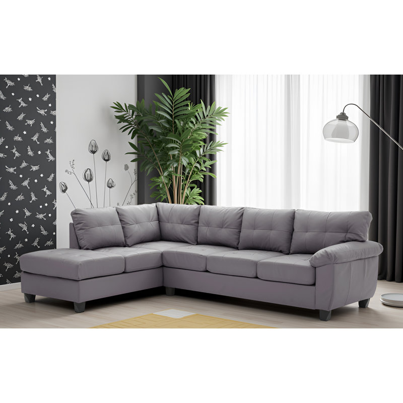 Canapé modulaire Weldon, Similicuir gris