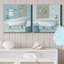 «Teal Bath I», ensemble de 2 reproductions d'art sur toile tendue-1067957605