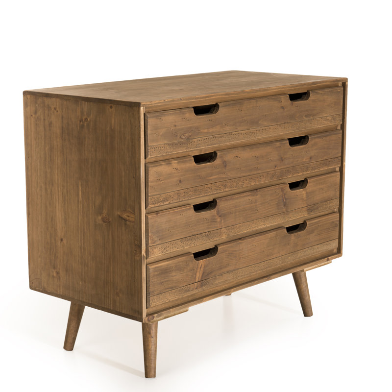 Cashion Solid Wood 80cm W 4 - Drawer Chest of Drawers