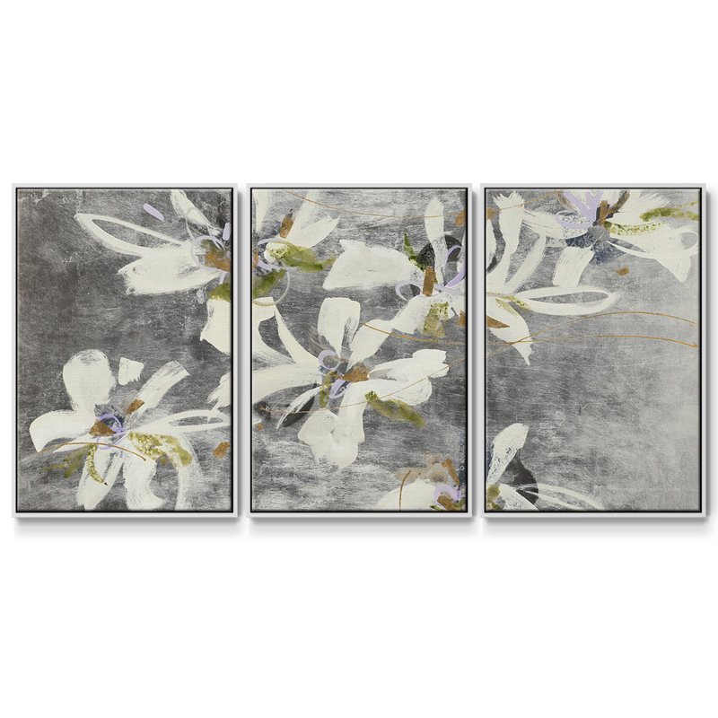 Lire les feuilles de thé 3 pièces, Blanc, H 36 po x l 75 po x P 2 po