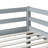 Full Rubber Wood Loft Bed With Ladder,Grey-2057931899
