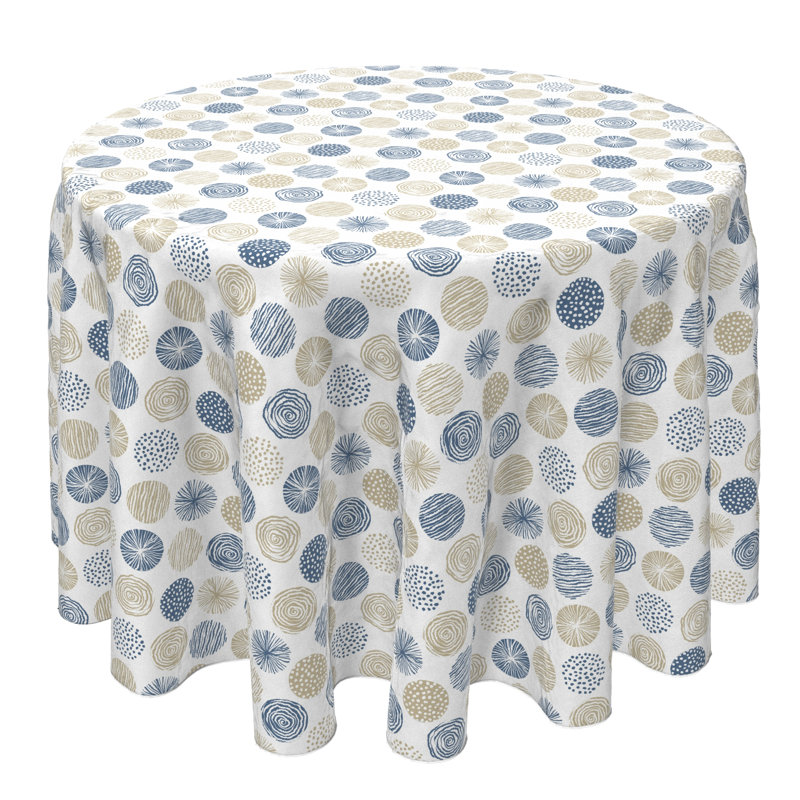 Kamberk Fabric Textile Products, Inc. Round Tablecloth, 100% Cotton, 60 Round", Polka Dot Doodles