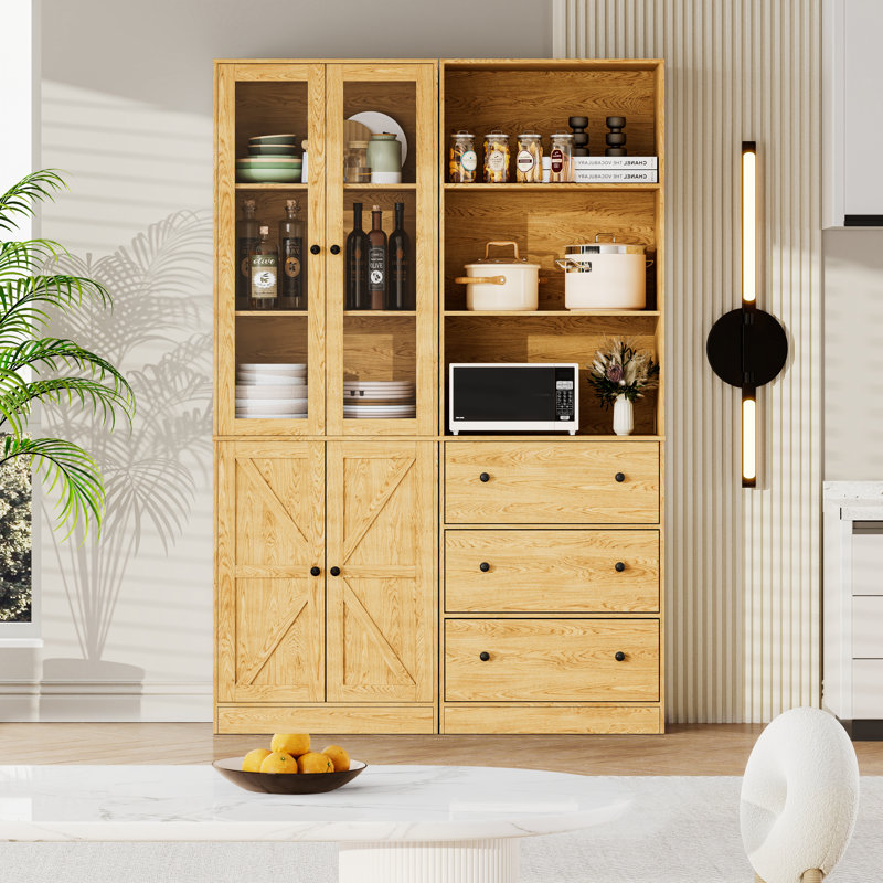 Ensemble d'armoires de rangement 70 po H 70,9 po, Bois