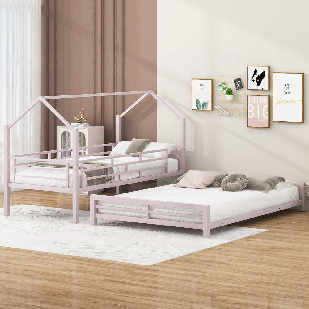 Ivy Bronx Metal Bunk Bed (Twin over Full), No Box Spring Needed, Sturdy ...