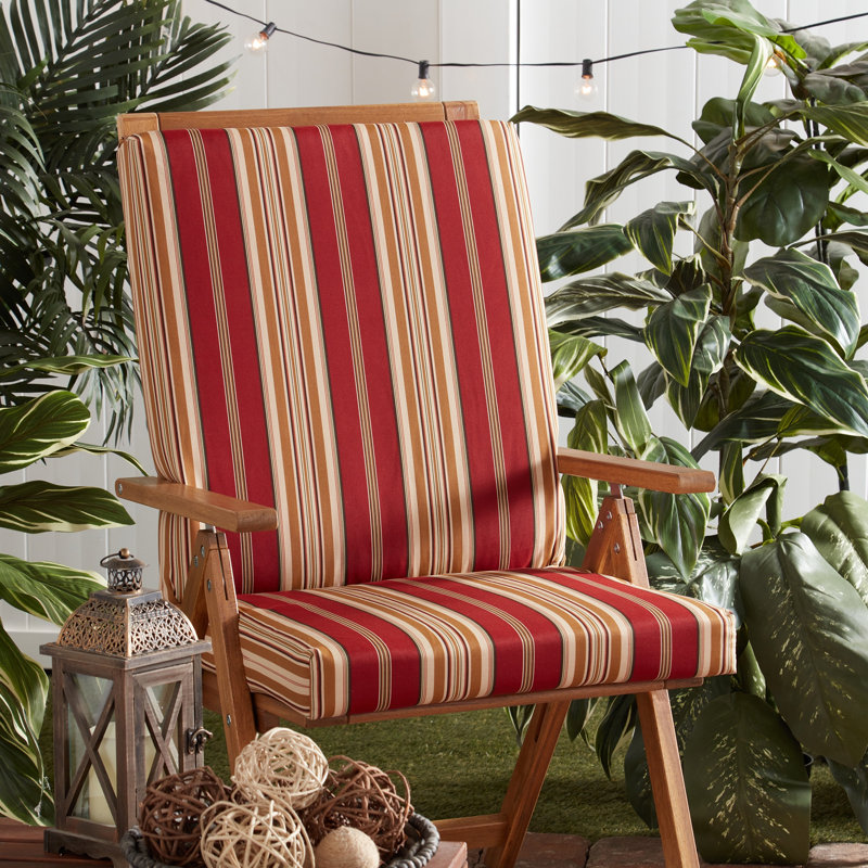 High Back Dining Chair Pad, Roma Striped