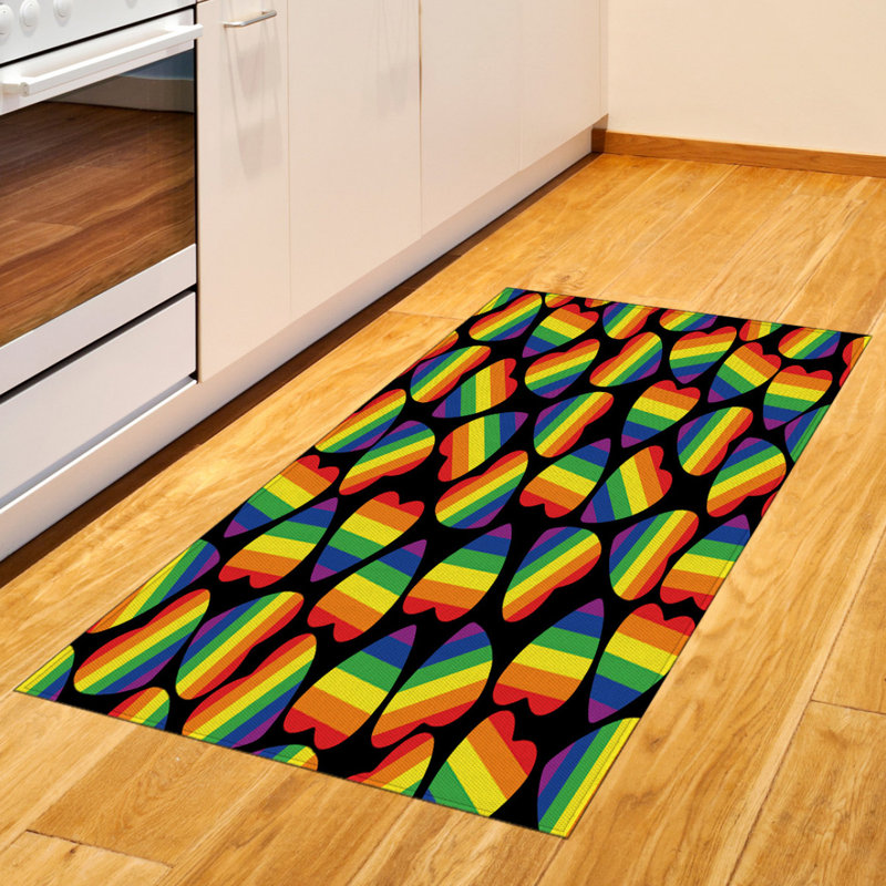 Rainbow High Density Long Fiber Poly Threads Decorative Area Rug Carpet, Rectangle 2'7" x 5'