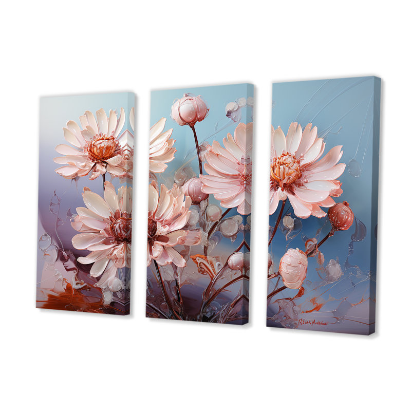 «Pink Mums», ensemble de décoration murale «Flower Field», H 28 po x l 36 po x P 1 po