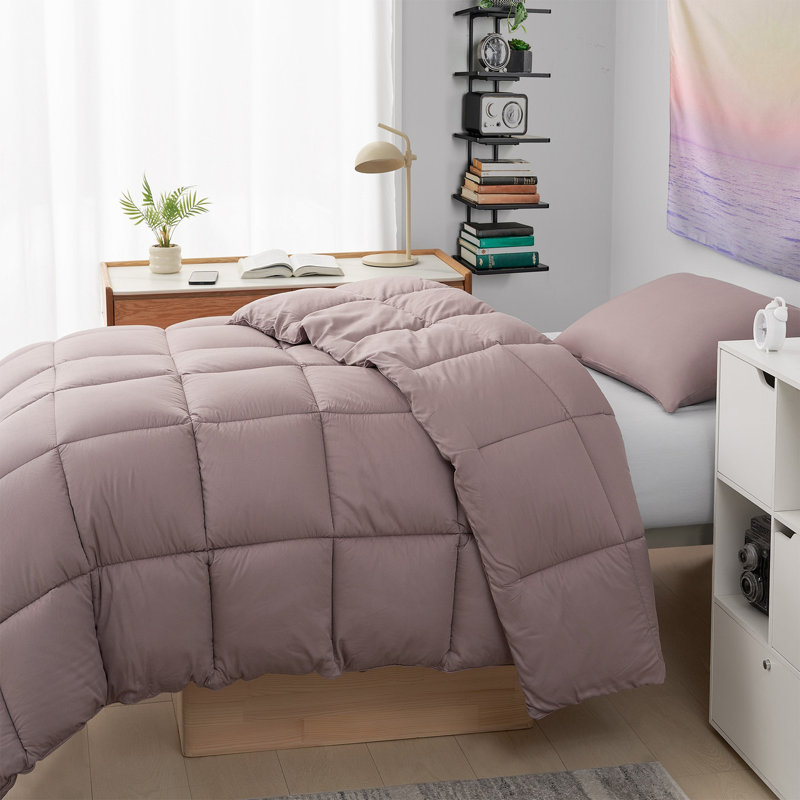 Ensemble d'édredon surdimensionné Sata Panda, Édredon simple extra long + 1 pièce supplémenta, Mauve