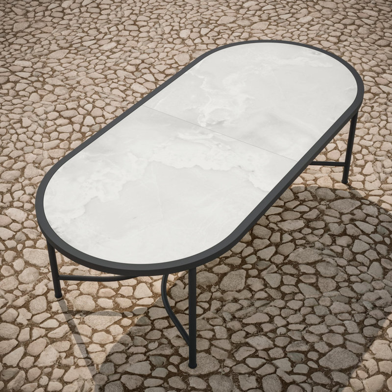 Athens 96" Oval Dining Table - Dekton Top, Helena