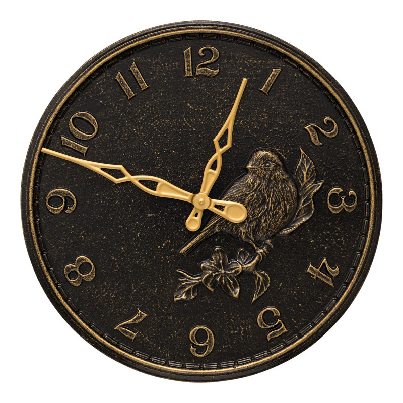16" Wall Clock, Black/Gold