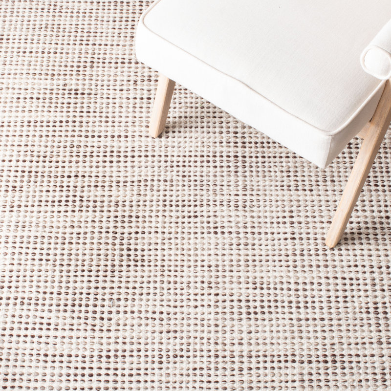 Corenia Hand Tufted Wool/Cotton Rug in Brown/Ivory, Rectangle 2'3" x 5'