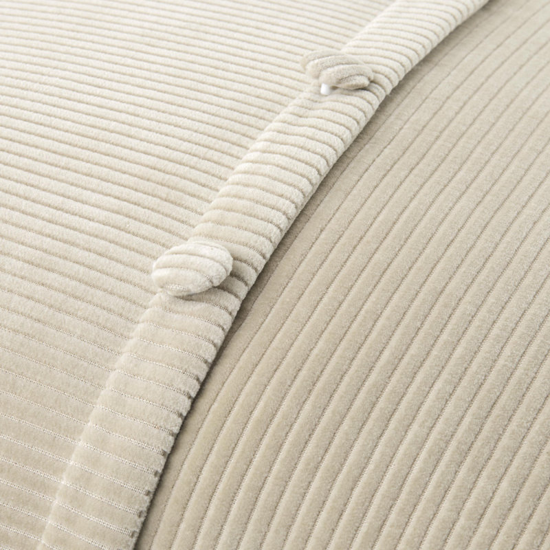 Housse de coussin en velours côtelé, Ivoire/blanc, Housse de coussin seulement - sans coussin, Carré 18 po