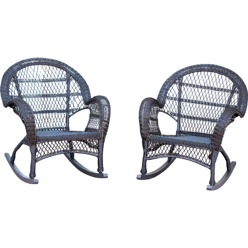 Chaise berçante en osier Byrd, Espresso
