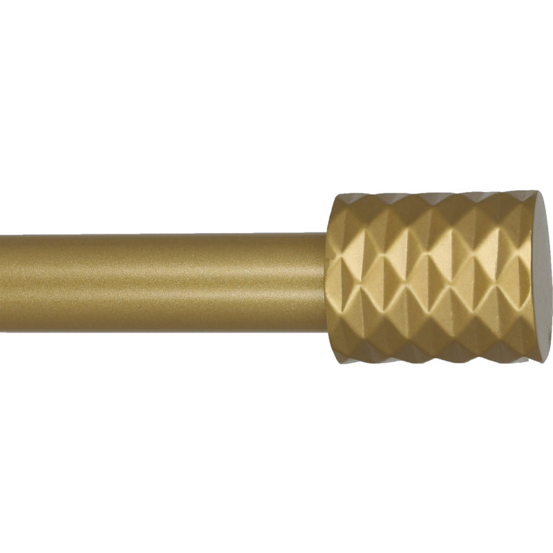Jacobthomas Adjustable Single Curtain Rod, Royal Gold, 48" - 84"
