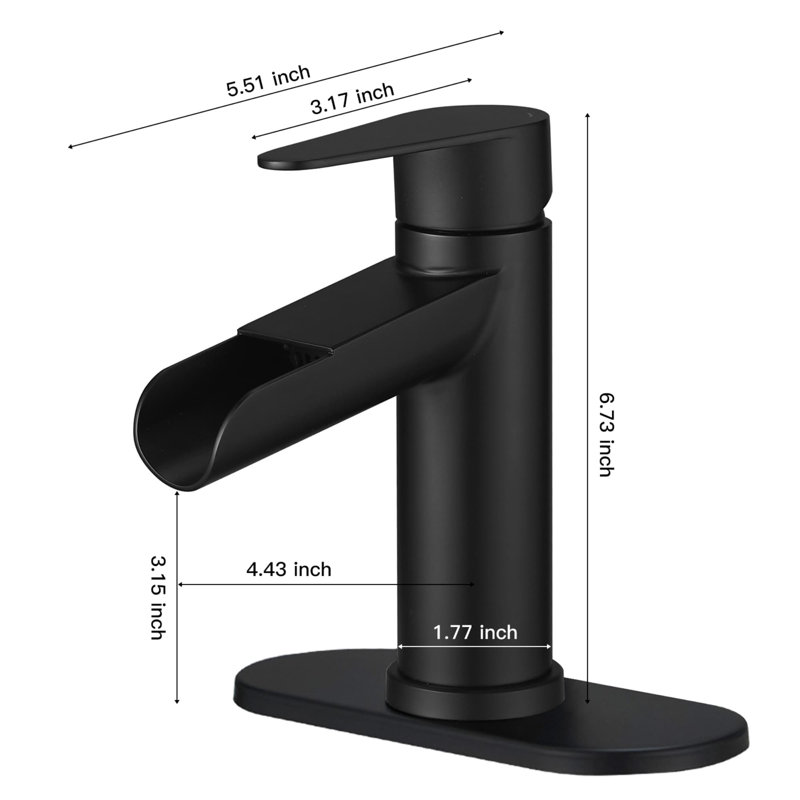 Single Hole Bathroom Faucet With Drain Assembly Waterfall Bathroom Sink Faucets Single Handle Stainless Steel Bathroom Basin Taps With Deck Plate