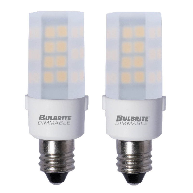Équivalent 35 watts, DEL T4, ampoule à intensité variable, base blanc chaud, 2700 K, E12 / culot de type candélabre