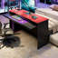 Lit de jour en bois pleine grandeur avec lit gigogne simple, bureau, lumière DEL et USB, noir et rouge-1212191104-1212191109