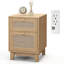 Kunkle Manufactured Wood Rattan Nightstand with charging station-2126955527
