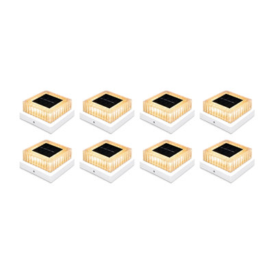 Lampes solaires blanches pour poteaux de clôture avec DEL blanc chaud pour poteaux de 3,5 x 3,5 et 4 x 4 pouces