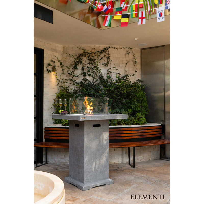 Montreal Light Gray Concrete Gas Fire Pit Table