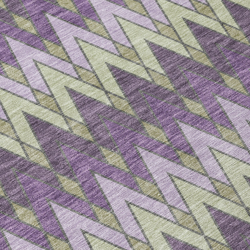 Machine Washable Indoor/Outdoor Chantille ACN2558 Geometric Rug, 8' x 10', Purple
