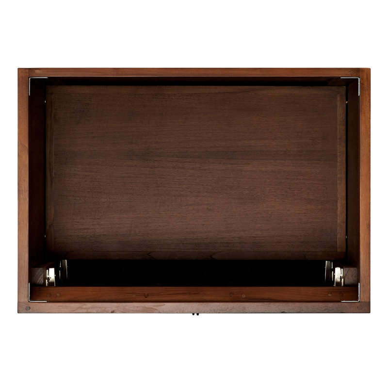30" Java Teak Single Bathroom Vanity with Carrara Marble Top