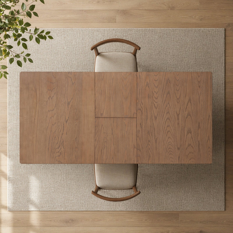 Extendable Rectangular Dining Table(Only Table), Walnut