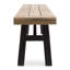 Outdoor Bench With Slat Panel Design And Acacia Wood Frame, Natural And Grey