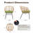 Patio Leisure Natural Rattan Coversation Sets With Solar Light Coffee Table & 2 Accent Armchair