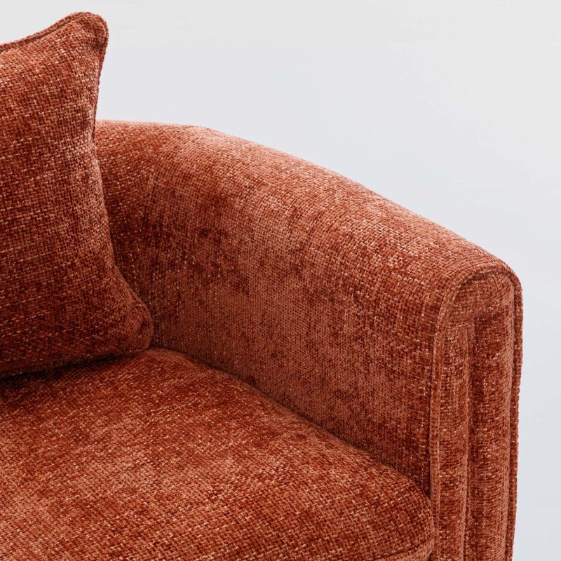 Fauteuil d'appoint de style moderne pour salon, chambre à coucher, chambre d'amis, bureau, Orange brûlé