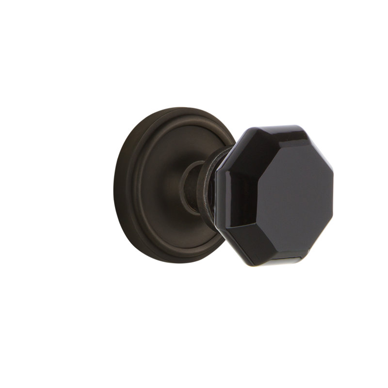 Classic Rosette with Waldorf Black Door Knob, Oil-Rubbed Bronze
