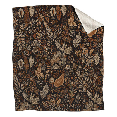 Intricate Floral Foliage Pattern Blankets